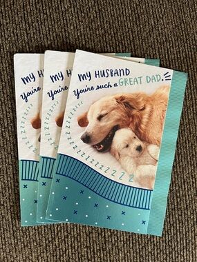 Hallmark Teal and White Dog Father’s Day Card